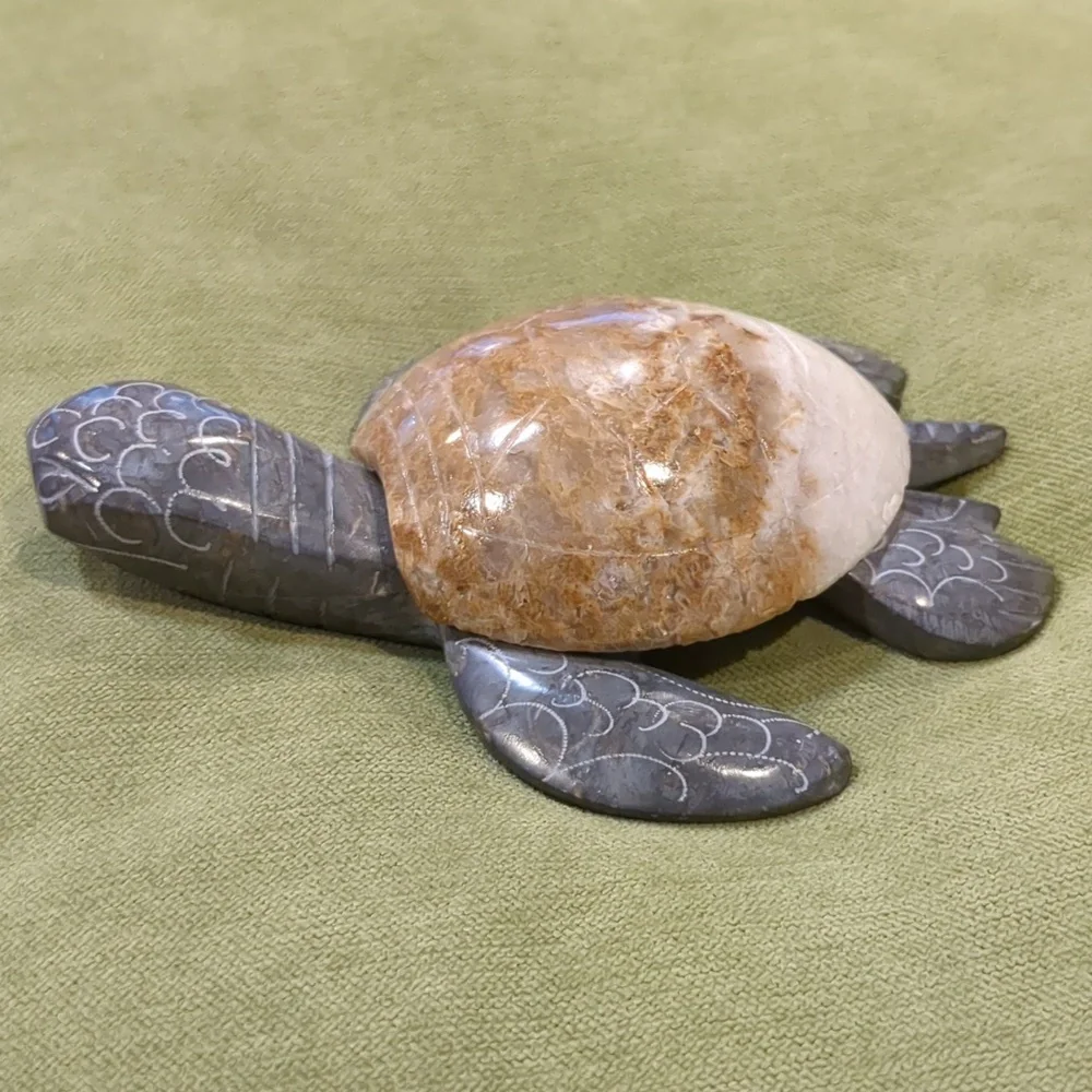 Hand Carved Stone Turtle - Picture 2 of 8